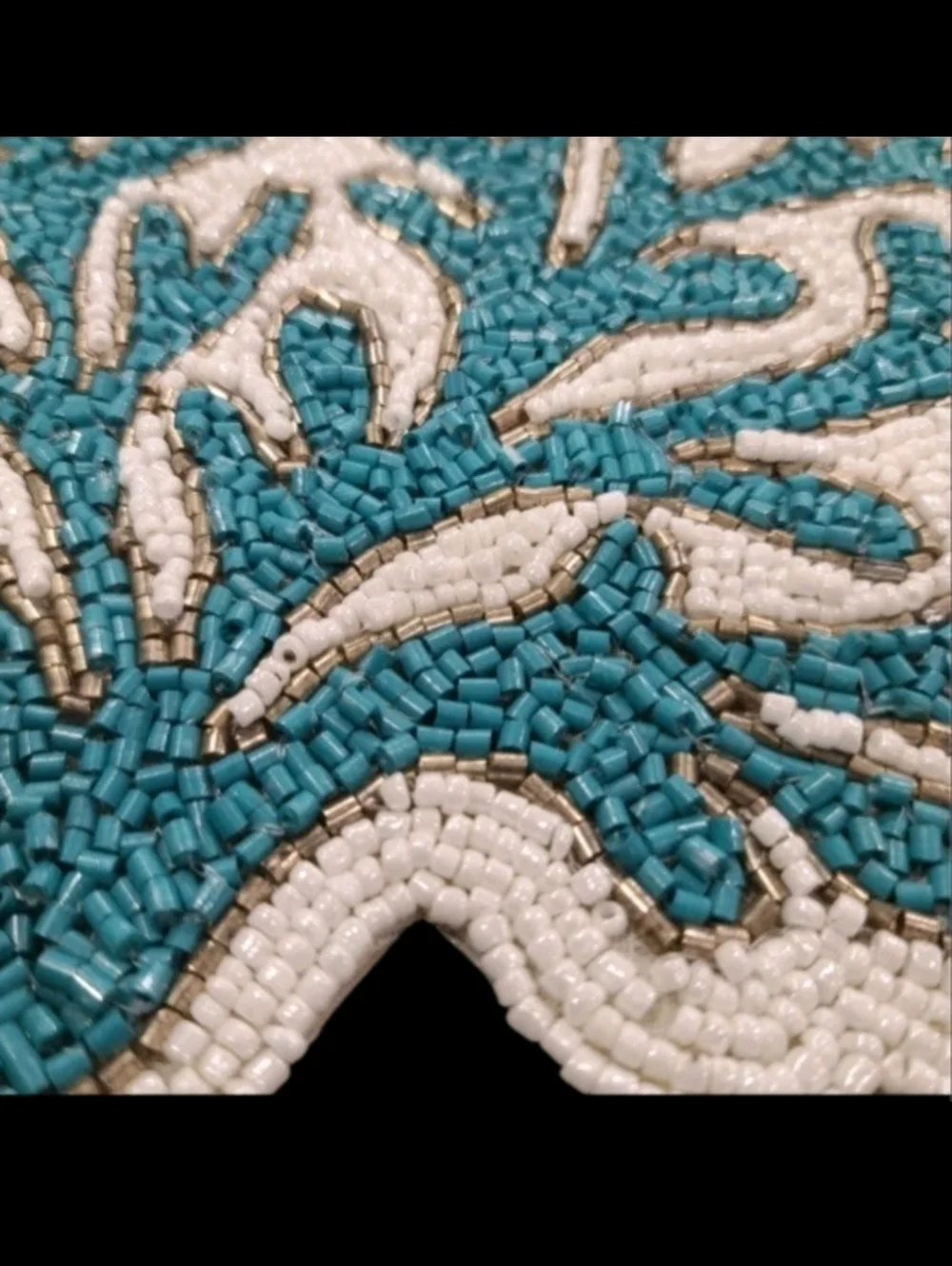 Tahari Coastal Blue Sea Coral Reef Beaded Placemat Charger Centerpiece NEW